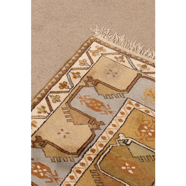 Traditional Vintage 1970s Old Milas Rug Handmade in Turkey 100% Pure Wool 114 X 55 For Sale - Image 3 of 7