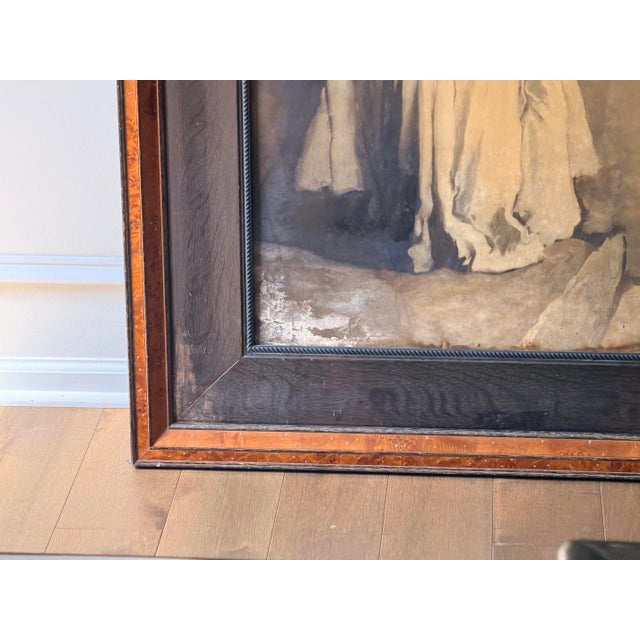 Brown Monumental Antique Blanchefleur Abbey Figural Painting on Board, Class of 1928 For Sale - Image 8 of 8
