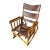 Wooden and Leather Handmade Rocking Chair With Costa Rica Birds Design For Sale