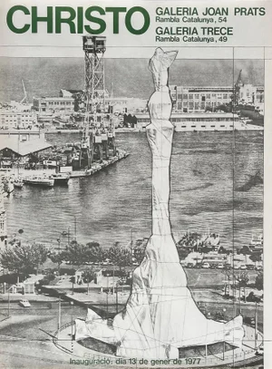 1977 Christo Javacheff & Jeanne Claude Barcelona Lithograph Poster
