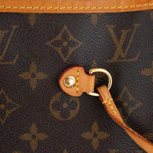 Louis Vuitton Brown Monogram Canvas Leather Neverfull MM Tote Bag For Sale - Image 11 of 12