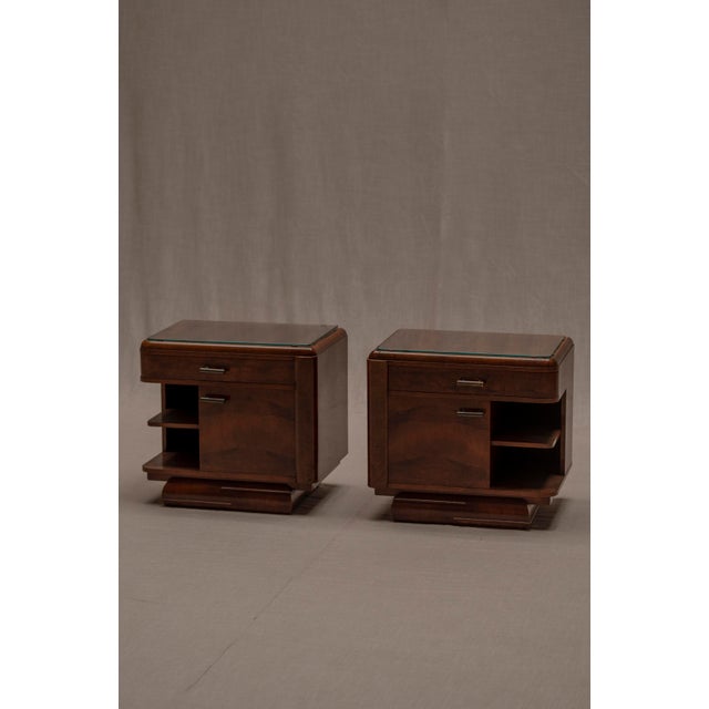 1930s Vintage Art Deco Burl Wood Side Tables, 1930s, Set of 2 For Sale - Image 5 of 14