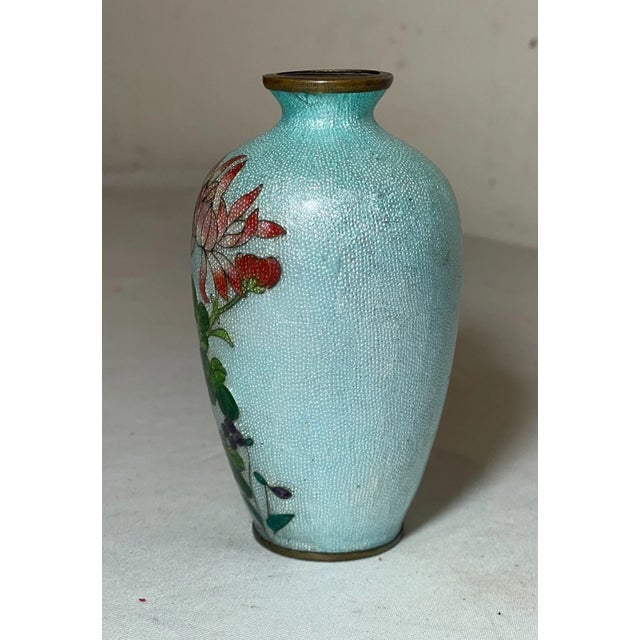 19th Century Antique 19th Century Japanese Meiji Miniature Foil Enamel Signed Bronze Vase Urn For Sale - Image 5 of 12