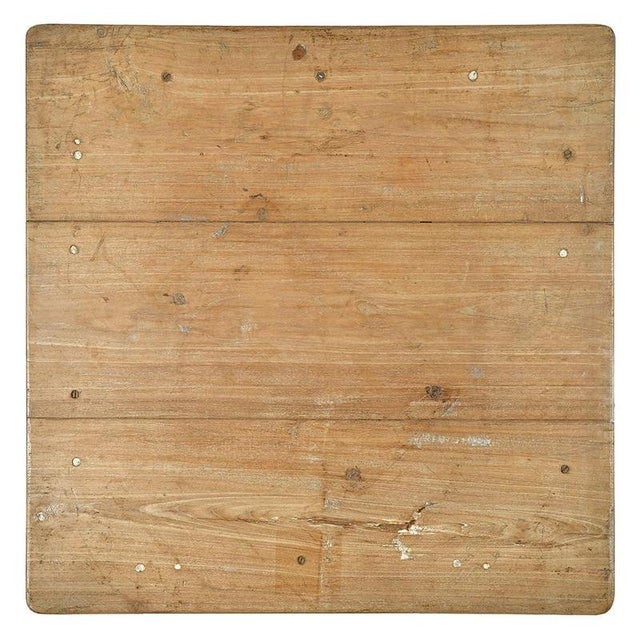 Square Table in Solid Wood and Metal For Sale - Image 4 of 7