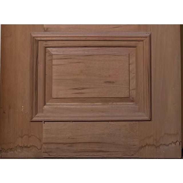 Traditional Mahogany Antique Restoration Sunburst Motif Leaded Glass Door For Sale - Image 3 of 3