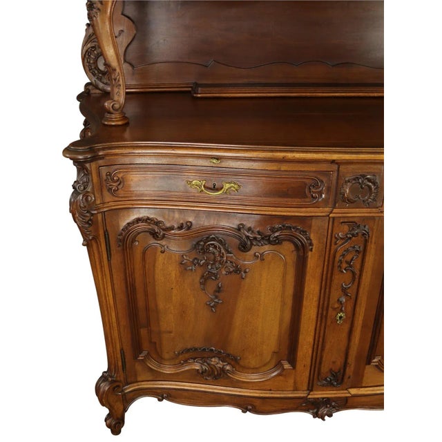 Buffet Louis Xv Rococo Antique French 1880 Walnut For Sale - Image 11 of 12