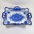 Ceramic Mid 20th Century Vestal Alcobaca Portugal Blue and White Floral Handled Ceramic Serving Tray For Sale - Image 7 of 16