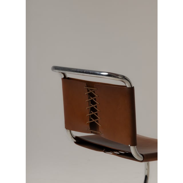 1970s Set of 4 Vintage Mies Van Der Rohe for Knoll 256cs Mr Armless Side Chairs For Sale - Image 5 of 6