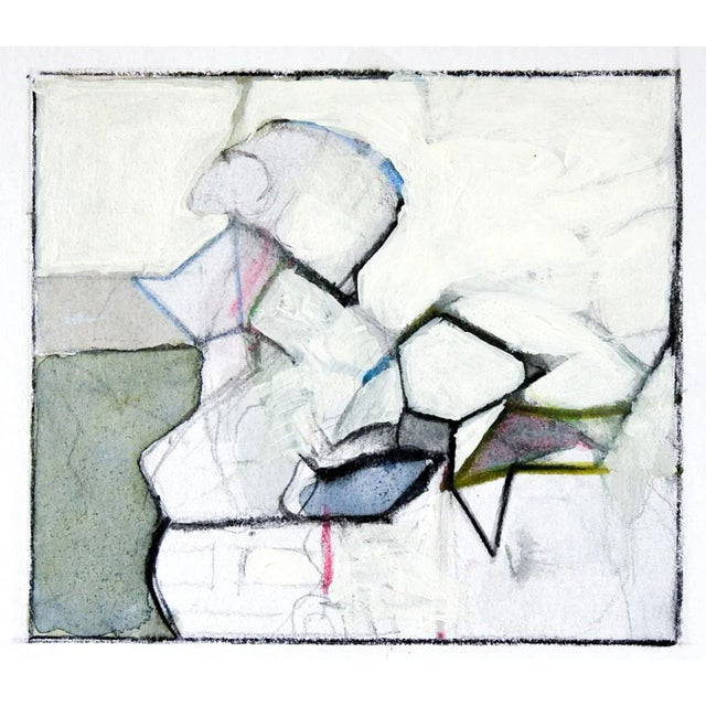Late 20th century neutral abstract mixed media studies in gouache, watercolor and pencil on mat board by Steve Hodges...