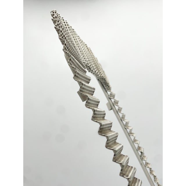 Mid-Century Modern Vintage White Pleated Metal Photo Frame by Mathieu Matégot for Atelier Matégot, France, 1950 For Sale - Image 3 of 12