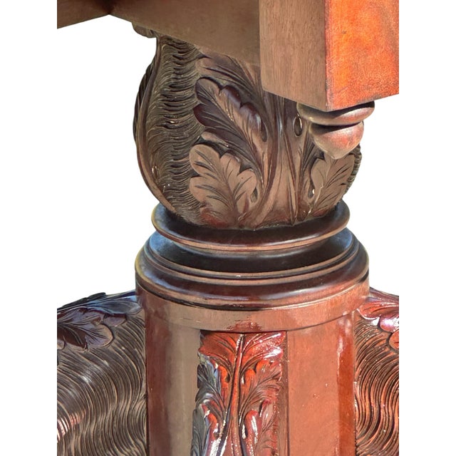 Antique Federal New York Duncan Phyfe Mahogany Breakfast Table on Carved Base For Sale - Image 10 of 12