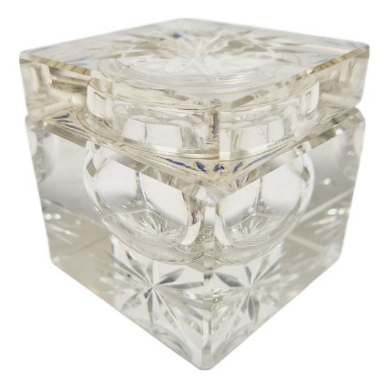 Bidermeier Style Crystal Inkwell, Germany, 1890s For Sale