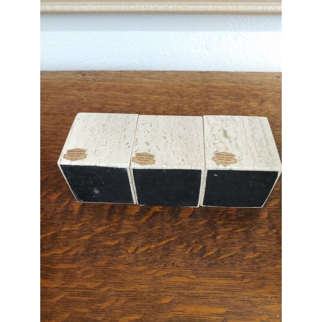 Vintage Mexican Travertine Marble Candle Holders - Set of 3 For Sale - Image 4 of 6