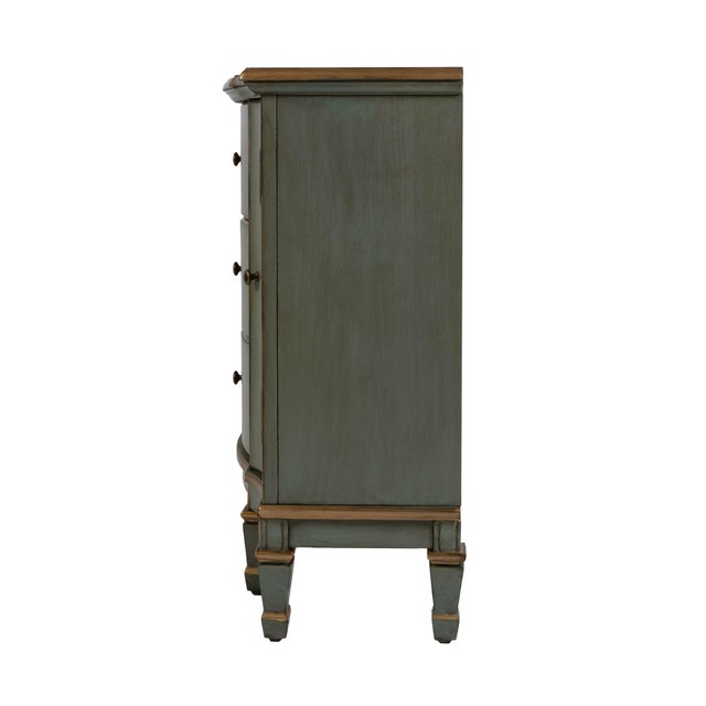 Sheffield 40 in. W Demilune Wood 3 Drawer 2 Door Accent Cabinet, Royal Pastel Green For Sale - Image 9 of 11