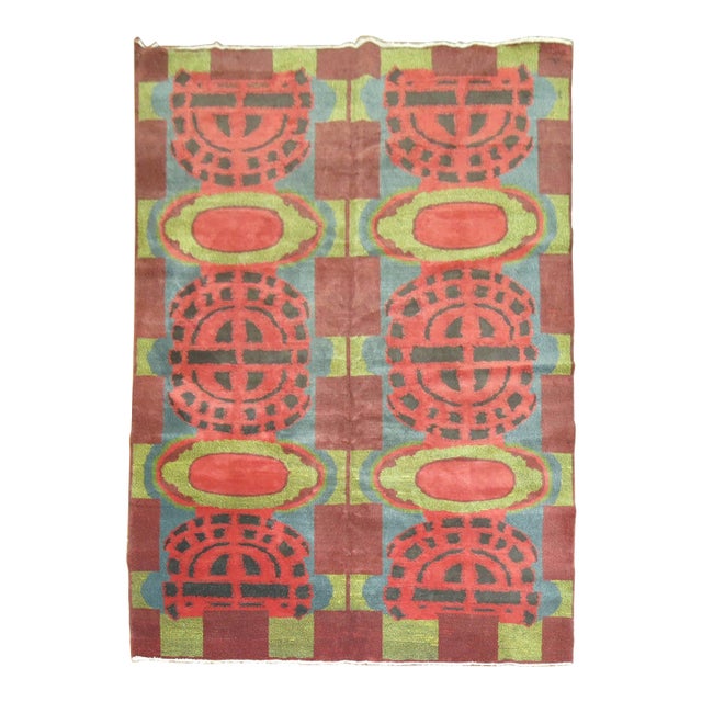 Zabihi Collection Vintage European Modernist Rug For Sale