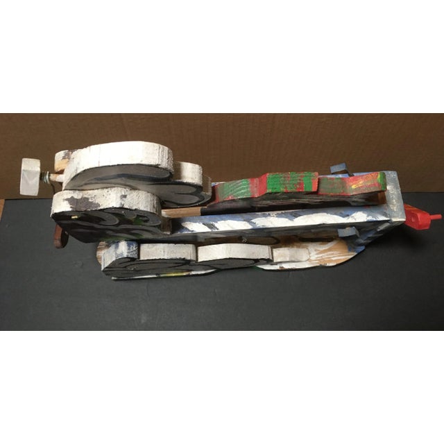 Kinetic Folk Art Wood Sculpture Salmon Swimming Upstream For Sale - Image 4 of 5