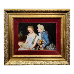 Giancarlo Cerri -Seducing a Court Mistress With a Song-19th Century Oil Painting