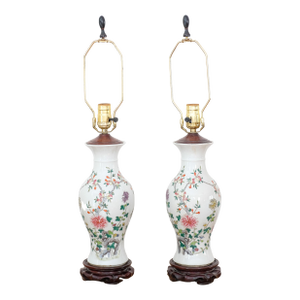 Late 18th Century Chinese Famille Rose Porcelain Lamps