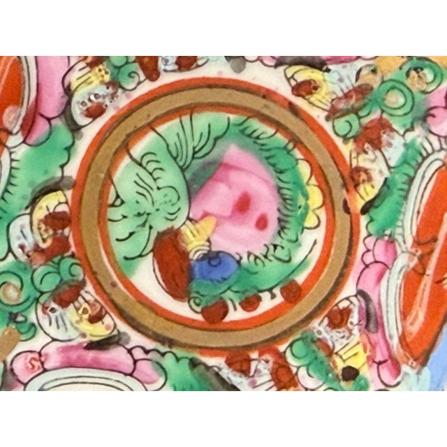 Rose Mid 20th Century Oriental Rose Famille Medallion Oval Plates, Set of Eighteen For Sale - Image 8 of 12