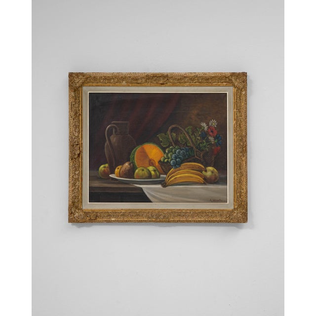 20th Century Belgian Still Life Fruit Painting in Gilded Wood Frame For Sale - Image 18 of 18