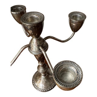 Pair of Mid-Century Sterling Silver 5-Arm Candelabras by Duchin Creation For Sale