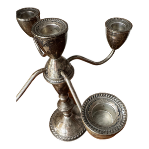 Pair of Mid-Century Sterling Silver 5-Arm Candelabras by Duchin Creation