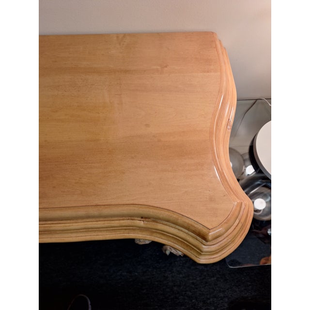 1950s Vintage Spanish Rococo Paint Decorated Carved Wood Console Table For Sale - Image 15 of 18