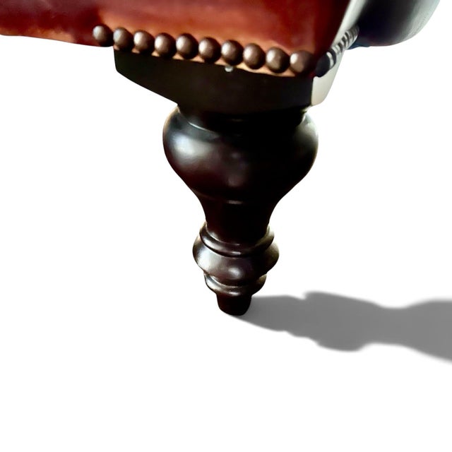 George Smith Aspinall Leather Chaise For Sale - Image 9 of 9
