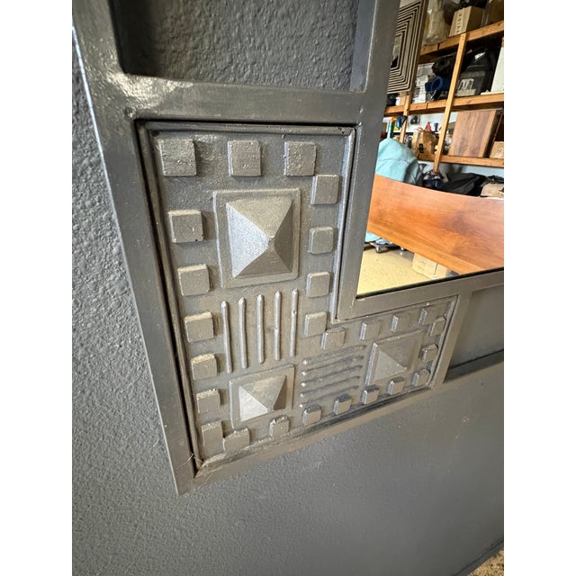 Brutalist Vintage Brutalist Wall Mirror For Sale - Image 3 of 12