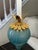 Mid 20th Century Regency Style Desk Lamp W/ Murano Blue Swirled Opalescent Glass For Sale - Image 4 of 6