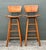 Chocolate Vintage MCM Slat Swivel Bar Stools After Arthur Umanoff For Sale - Image 8 of 12