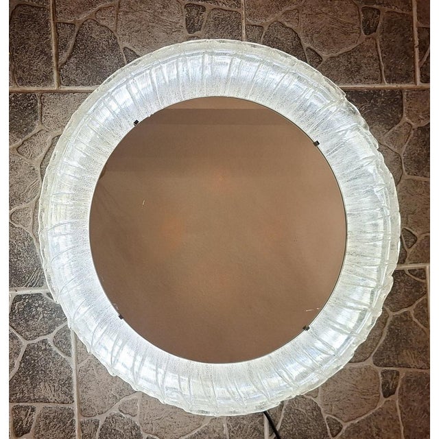 Vintage Illuminated Wall Mirror from Hustadt-Leuchten, 1970s, in Good conditions. Designed 1970 to 1979 This piece has an...