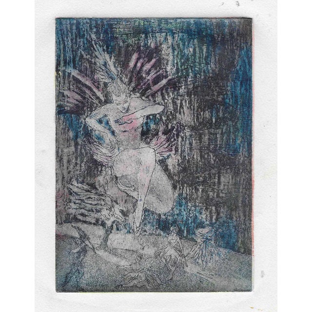 Figurative 1960s Alexandra Merker Mythological Female Nude Etching For Sale - Image 3 of 3