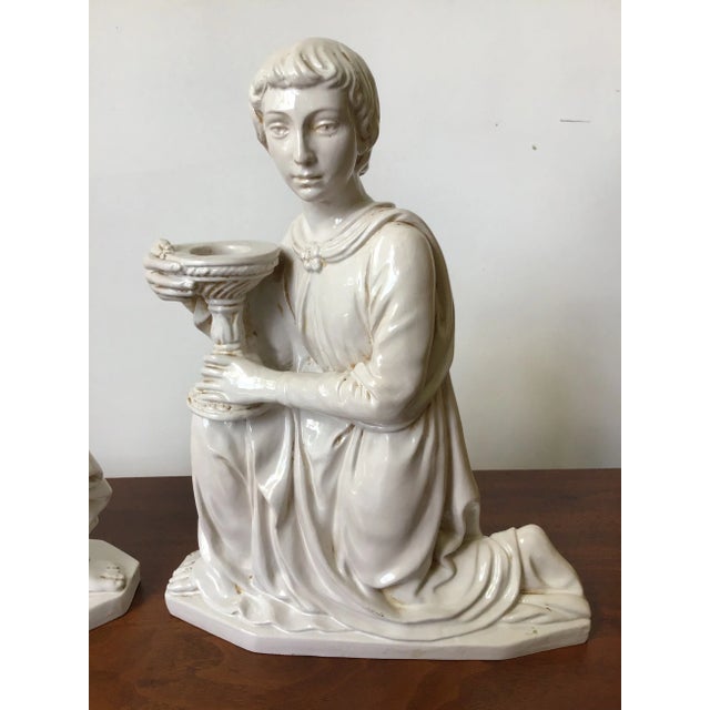 Figurative 1950s Zaccagnini Italian Pottery Roman Greek Figural Candle Holders - a Pair For Sale - Image 3 of 11