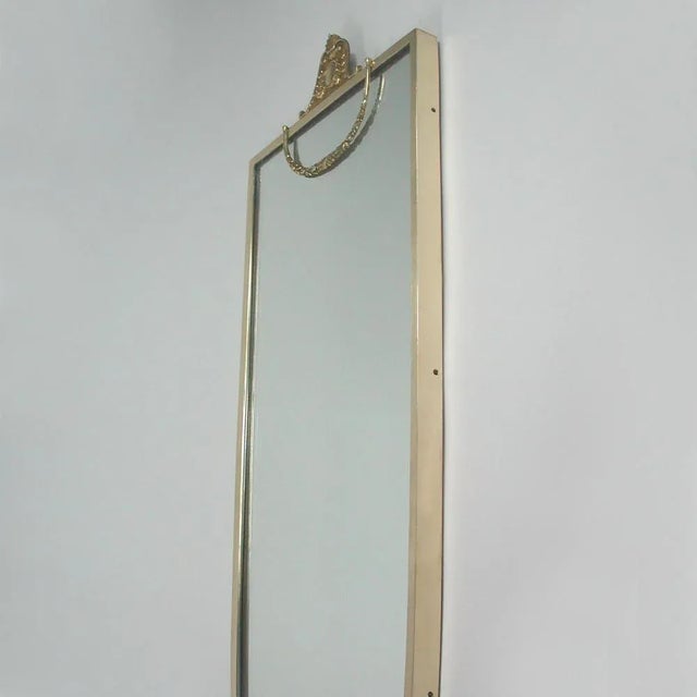 1950s Italian Brass Wall Mirror, 1950s For Sale - Image 5 of 13