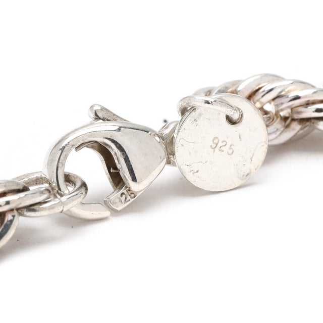 Modern Tiffany & Co Sterling Silver Rope Chain, Length 24 Inches For Sale - Image 3 of 7