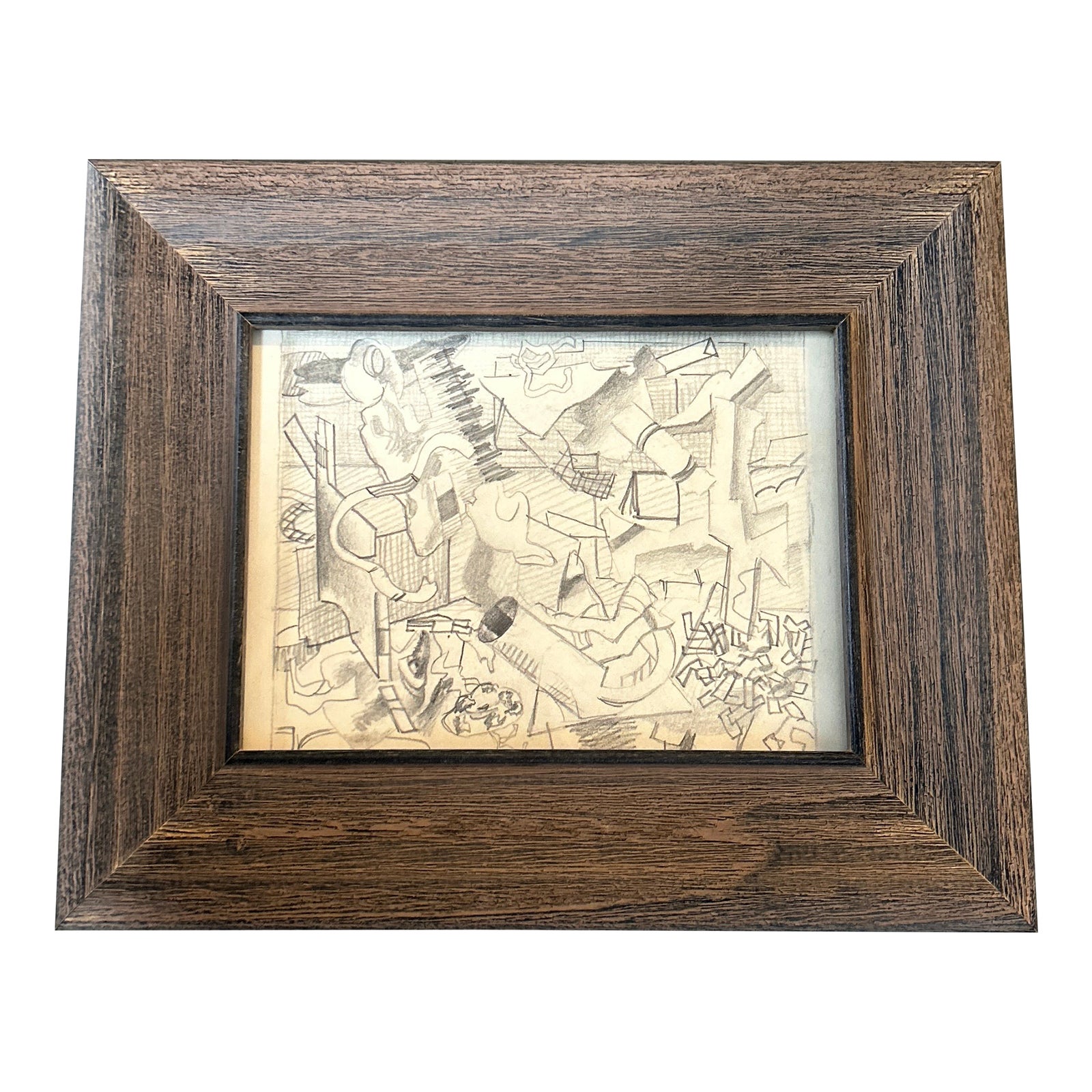 1950’s Original Abstract Expressionist Pencil Drawing | Chairish
