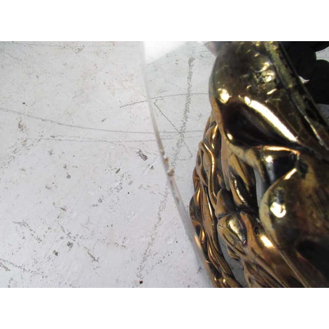 1980s Round Mid-Century Modern Glass Top Coffee Table For Sale - Image 5 of 7