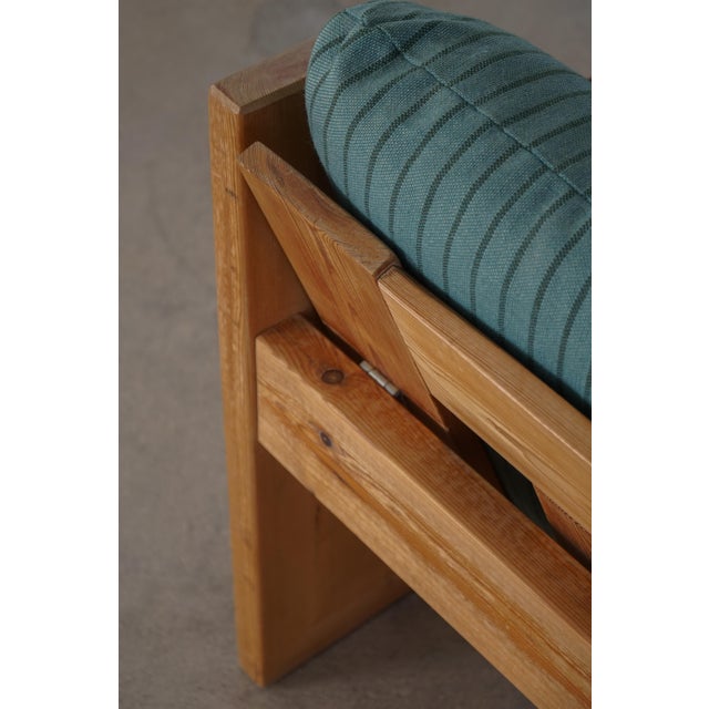Swedish Modern Pine Lounge Chairs with Leather Armrests, 1970s, Set of 2 For Sale - Image 6 of 18
