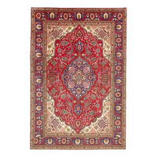 Middle Eastern Hand-Knotted Tabriz Rug For Sale
