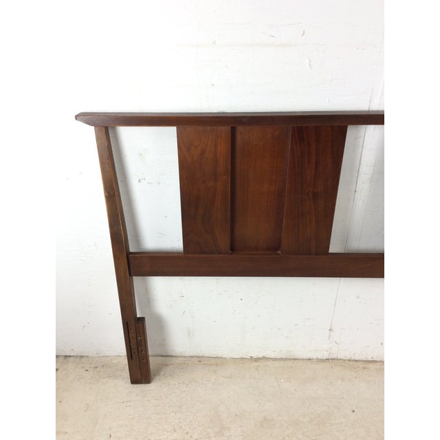 Mid-Century Modern Mid Century Modern Walnut Headboard With Turned Wood Frame For Sale - Image 3 of 18