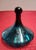 Mid-Century Modern 20thC. MCM Empoli Turquoise Optic Ribbed Glass Apothecary Jar, With Pedestal Base and Circus Tent Lid For Sale - Image 3 of 8