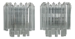 Clear Venini Murano Glass Wall Lights from Camer, 1970s, Set of 2