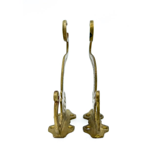 Pair of Vintage Indian Brass Elephant Double Wall Hooks – Bohemian / Global For Sale In Houston - Image 6 of 11