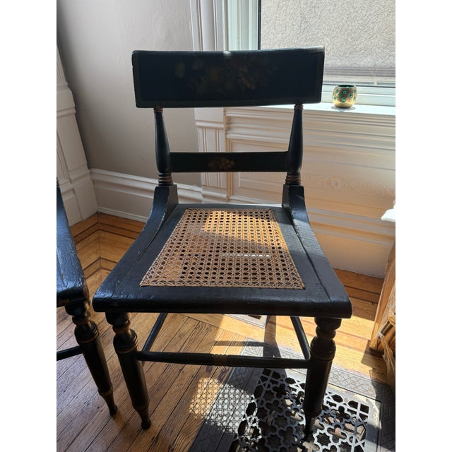 Antique Victorian Hand-Painted Cane Chairs – Pair | Circa 1880s For Sale In Minneapolis - Image 6 of 12
