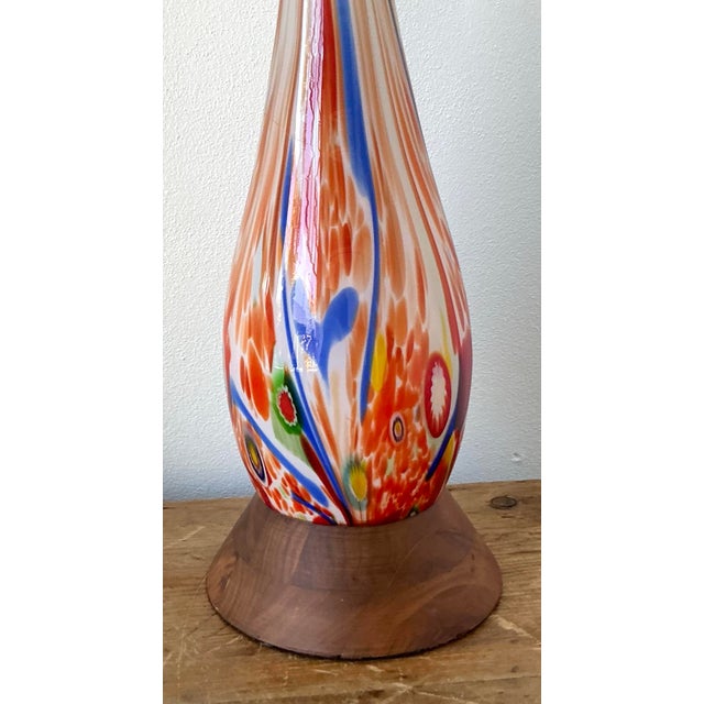 Vintage Boho Italian Glass Lamp For Sale In West Palm - Image 6 of 11
