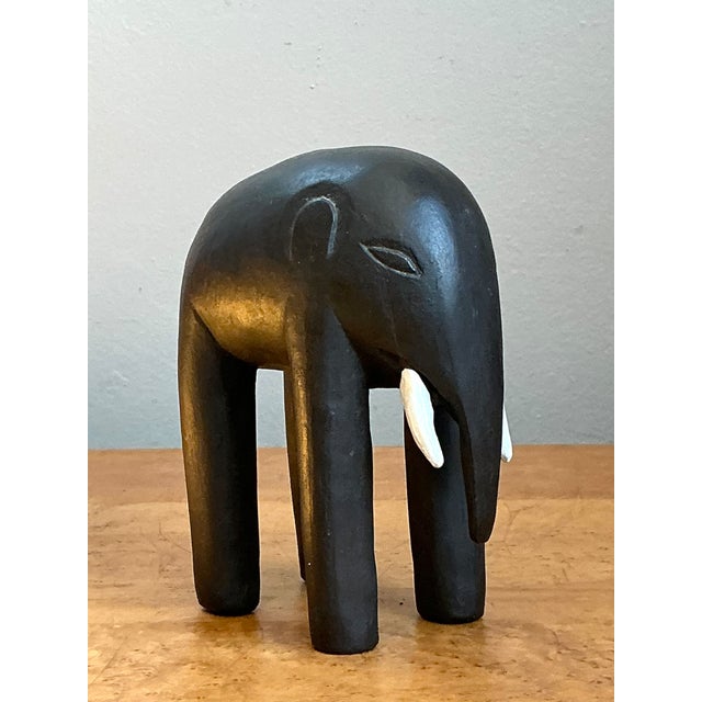 Vintage Wooden Elephant Figurine For Sale In West Palm - Image 6 of 12