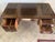 1970s Vintage Georgian Style Mahogany Leather Top Writing Desk For Sale - Image 5 of 11
