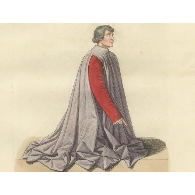 Mercuri, Historical Portraits of Sixtus IV, Platina and a Noble Englishwoman, 1845, Prints, Set of 3 For Sale - Image 6 of 10