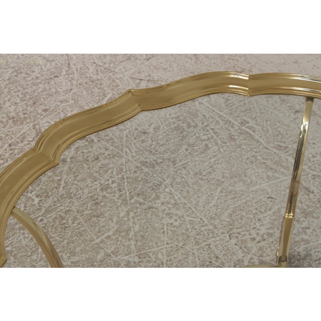 Labarge Brass & Glass Cocktail Coffee Table For Sale In Philadelphia - Image 6 of 13